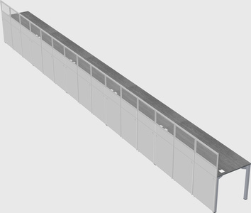 Shared rectangular cubicle