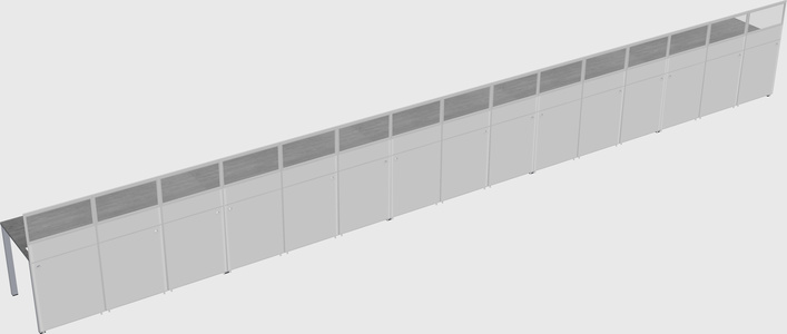 Shared rectangular cubicle