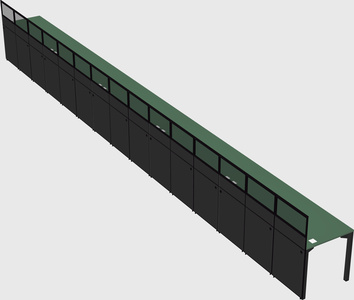 Shared rectangular cubicle