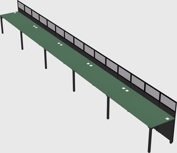 Shared rectangular cubicle