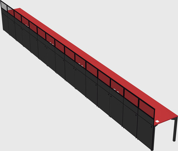 Shared rectangular cubicle