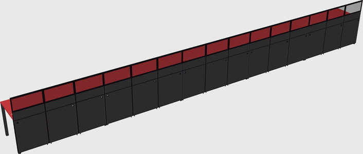 Shared rectangular cubicle