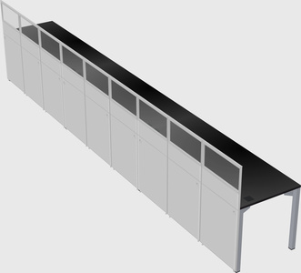 Shared rectangular cubicle