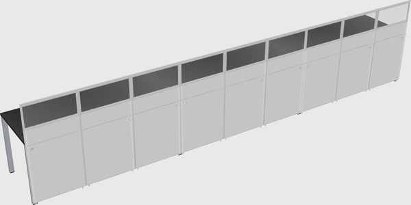 Shared rectangular cubicle