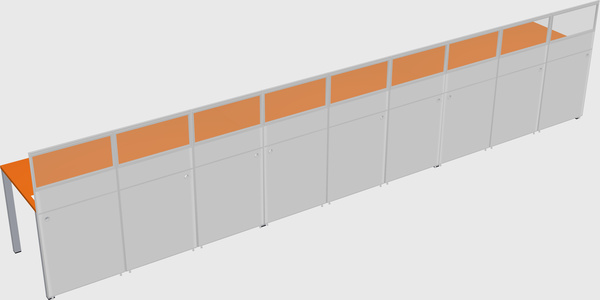 Shared rectangular cubicle