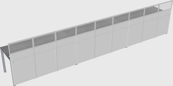 Shared rectangular cubicle