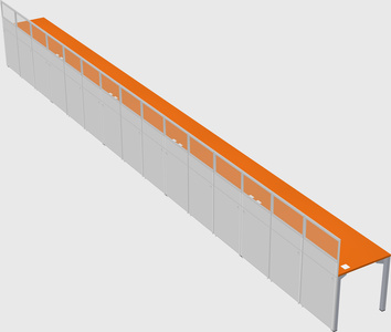 Shared rectangular cubicle