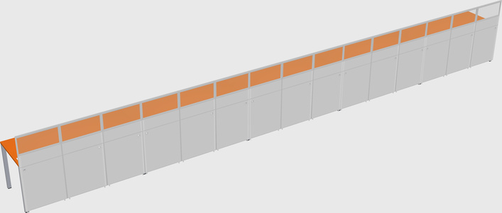 Shared rectangular cubicle