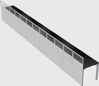 Shared rectangular cubicle