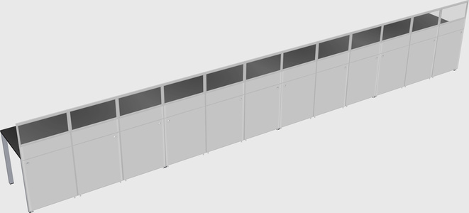 Shared rectangular cubicle