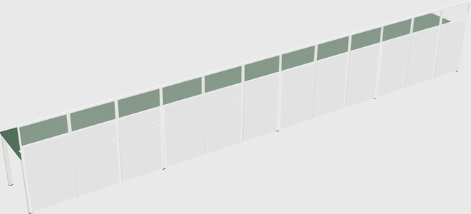 Shared rectangular cubicle