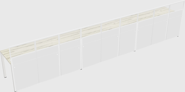 Shared rectangular cubicle
