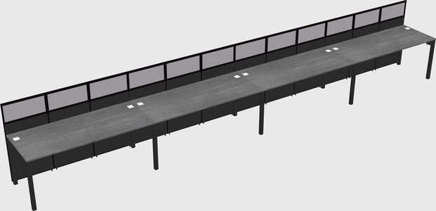 Shared rectangular cubicle