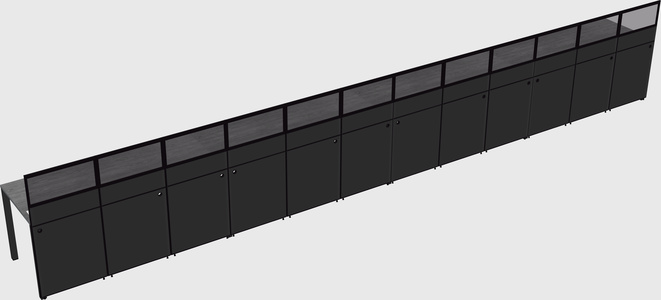 Shared rectangular cubicle