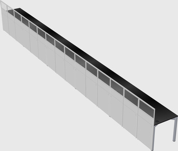 Shared rectangular cubicle