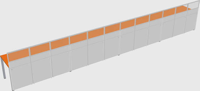 Shared rectangular cubicle