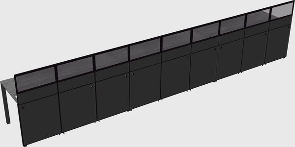 Shared rectangular cubicle