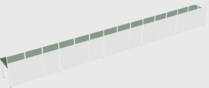 Shared rectangular cubicle