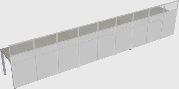 Shared rectangular cubicle