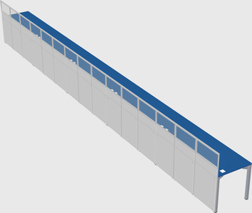 Shared rectangular cubicle