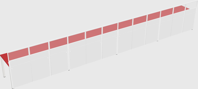 Shared rectangular cubicle