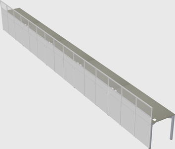 Shared rectangular cubicle