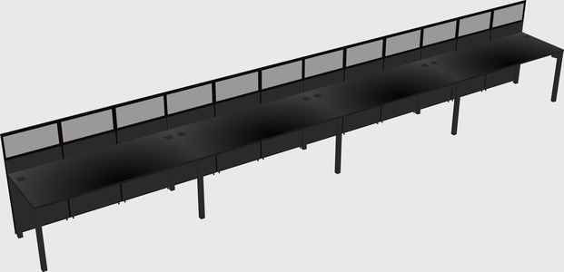 Shared rectangular cubicle
