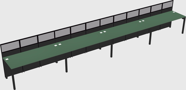 Shared rectangular cubicle