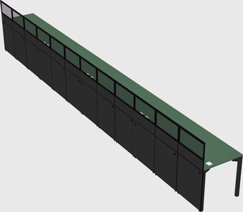 Shared rectangular cubicle