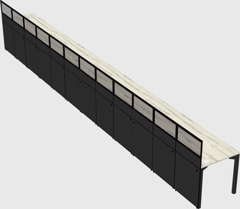 Shared rectangular cubicle