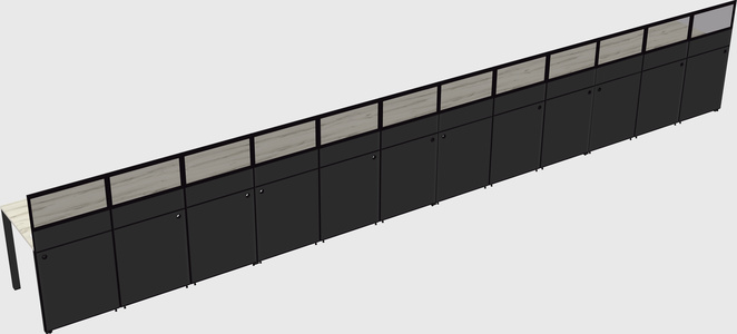 Shared rectangular cubicle