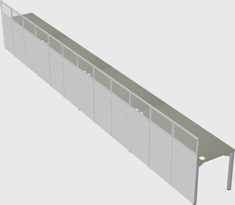 Shared rectangular cubicle