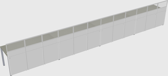 Shared rectangular cubicle
