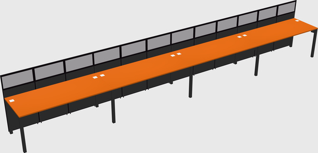 Shared rectangular cubicle