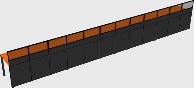 Shared rectangular cubicle