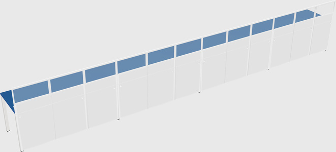 Shared rectangular cubicle