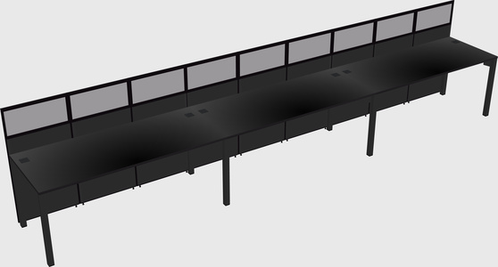 Shared rectangular cubicle