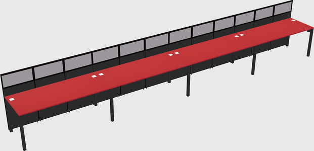 Shared rectangular cubicle