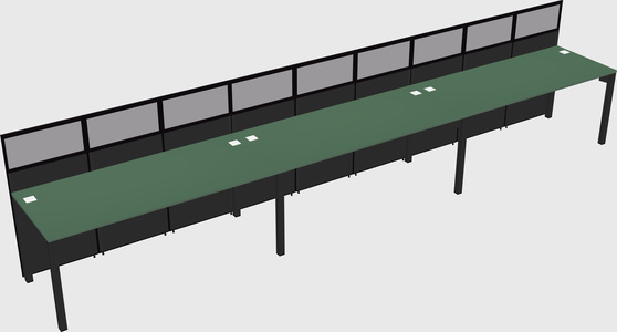 Shared rectangular cubicle