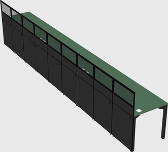 Shared rectangular cubicle