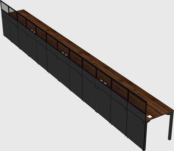 Shared rectangular cubicle