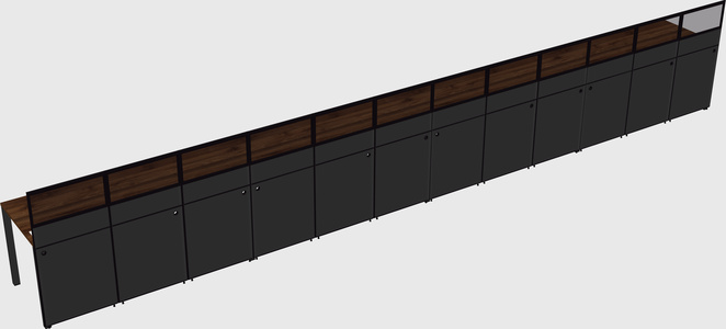 Shared rectangular cubicle