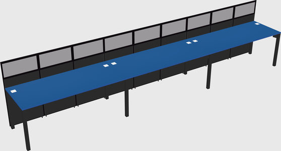 Shared rectangular cubicle