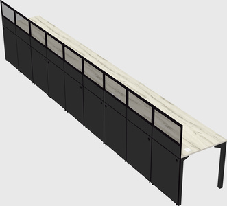 Shared rectangular cubicle