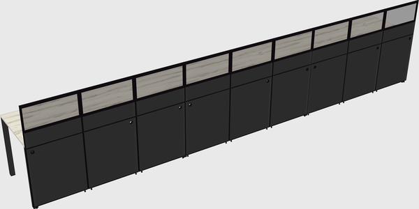 Shared rectangular cubicle