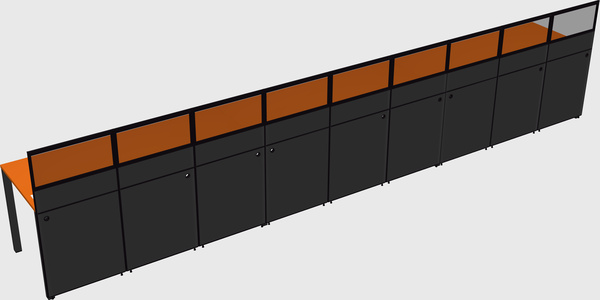 Shared rectangular cubicle
