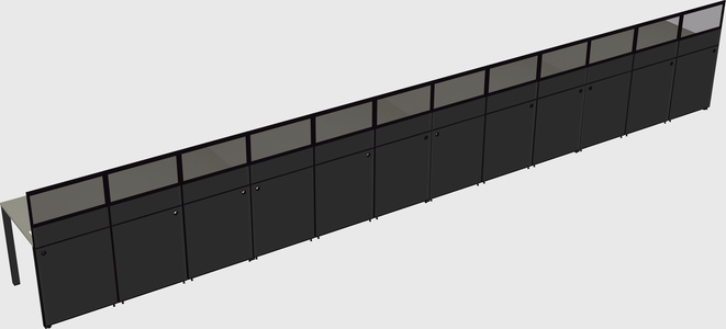 Shared rectangular cubicle