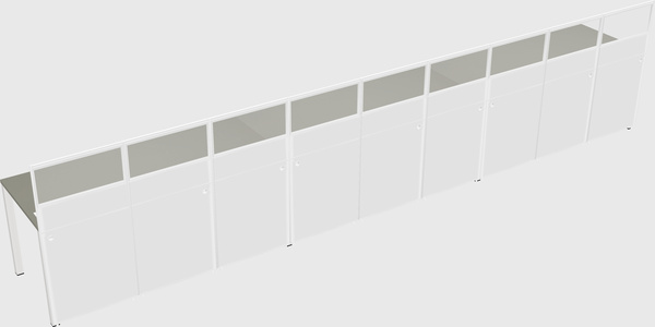 Shared rectangular cubicle