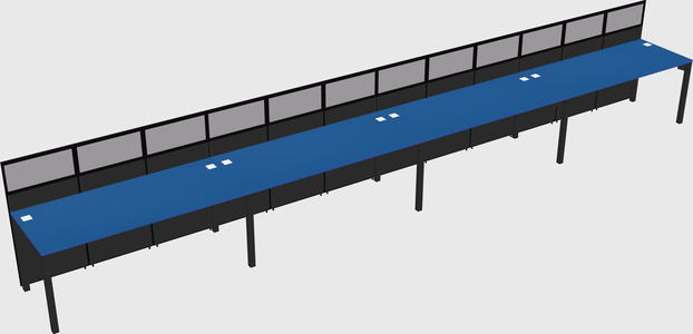 Shared rectangular cubicle