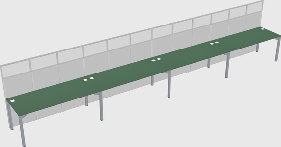 Shared rectangular cubicle